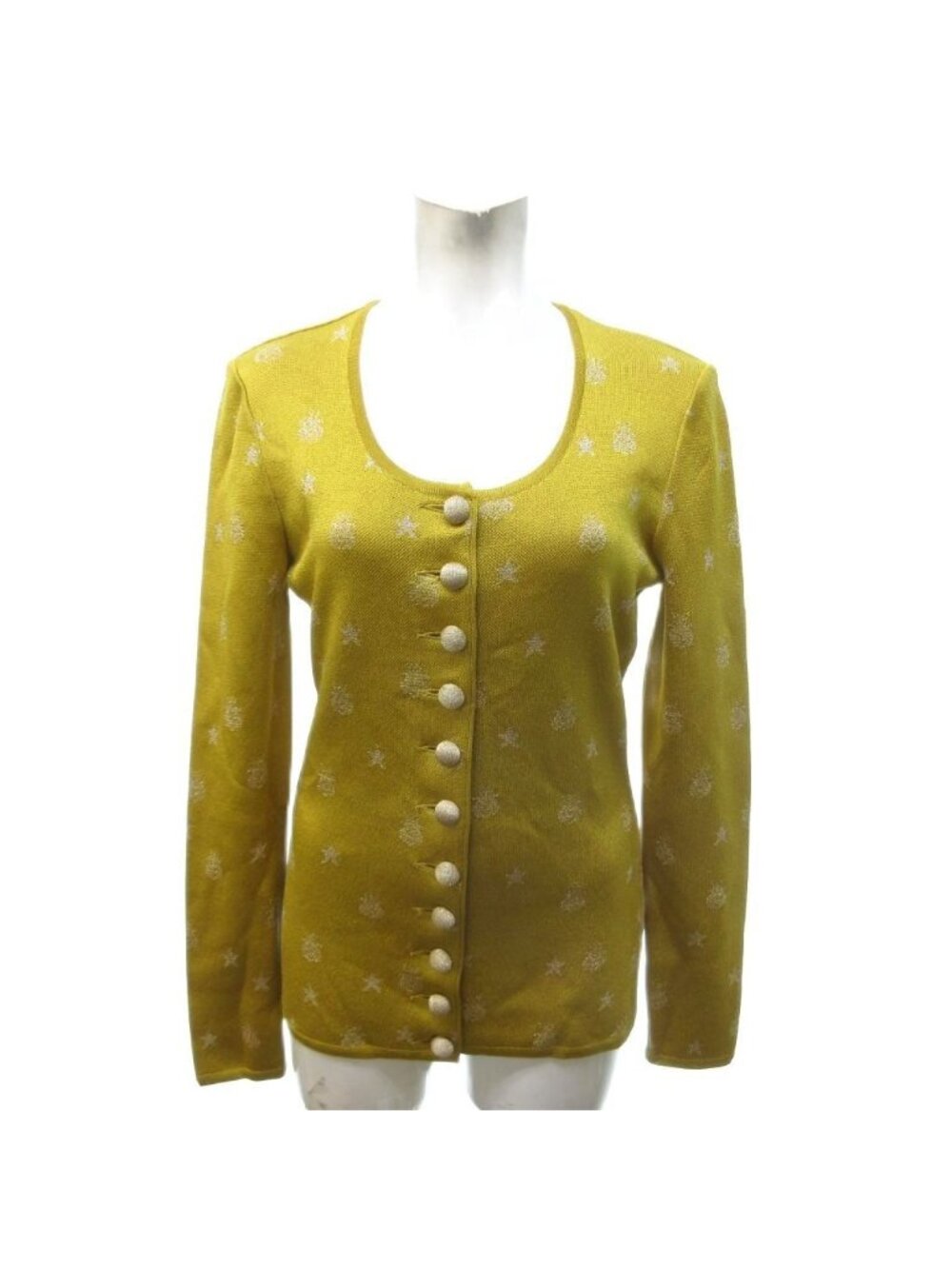 Dior Vintage Cardigan All Over Print Yellow /8 42